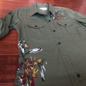 Lucky Brand Army Green Botton Down Shirt (Sz 4/6)